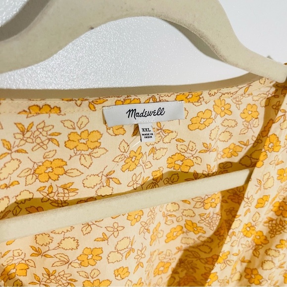 NEW Madewell Fiore Floral Wrap Mini Dress Preppy Spring Summer Bohemian Cotton - Picture 7 of 10